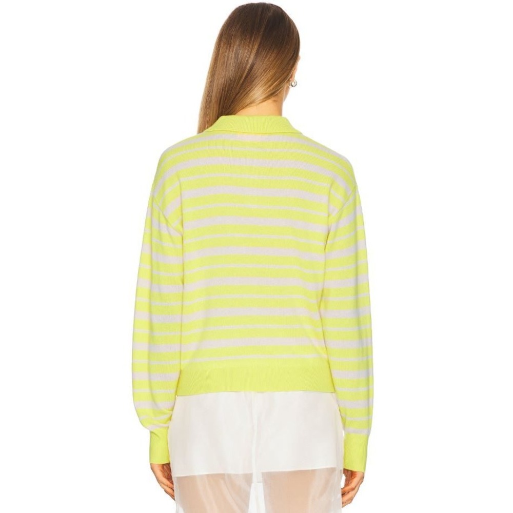 Guest in Residence Women Collegiate Stripe Polo Cashmere Sweater SMALL NWT - Picture 3 of 9
